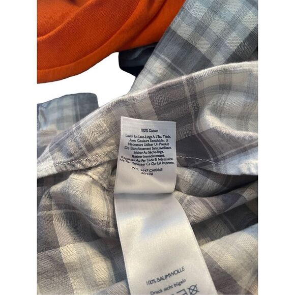 Eddie Bauer Men's Pockets Button-Up Long Sleeve Cotton Hi-Lo Plaid Shirt Size S - Picture 4 of 9